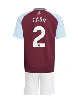 Aston Villa Matty Cash #2 Heimtrikotsatz für Kinder 2024-25 Kurzarm (+ Kurze Hosen)